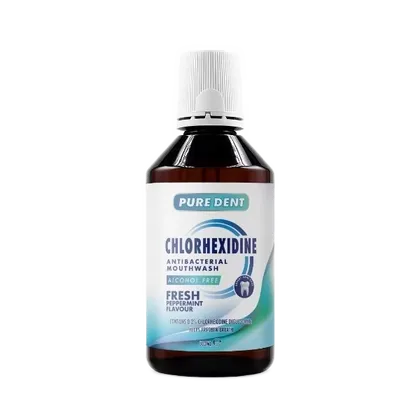 Pure Dent Chlorhexidine Alcohol Free Mouthwash Peppermint 500ml