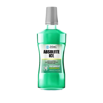 Zidac Absolute Ice Alcohol Free Freshmint Mouthwash 500ml