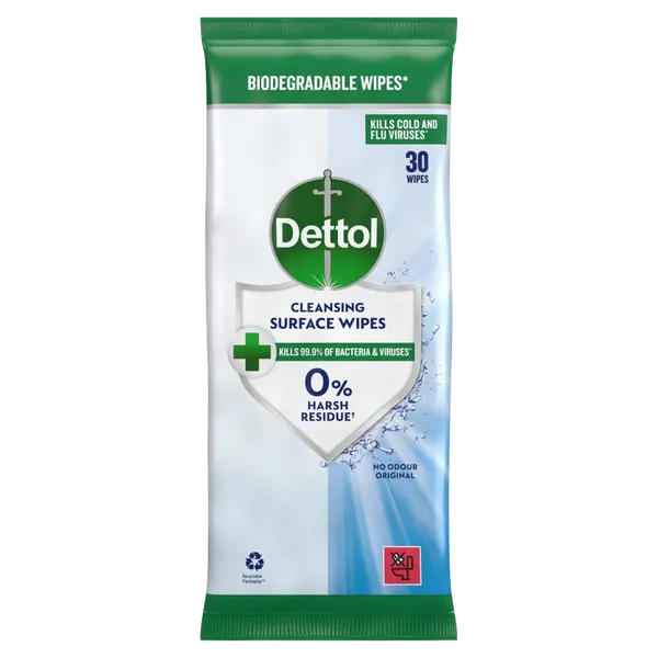 Dettol Antibacterial Cleansing Surface Wipes Pack of 30