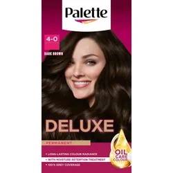 Palette Deluxe 4-0 Dark Brown Oil Care Colour Permanent Hair Dye