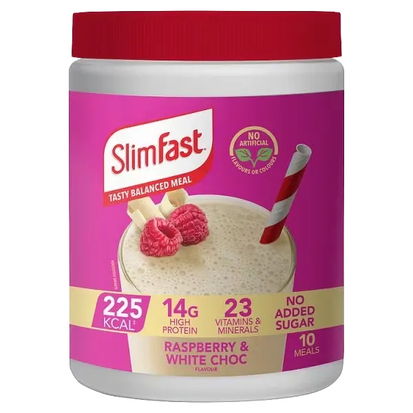 SlimFast Raspberry & White Chocolate Flavour Shake 365g