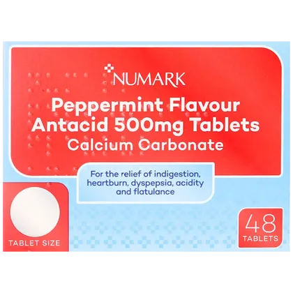 Numark Peppermint Flavour Antacid Tablets Pack of 48