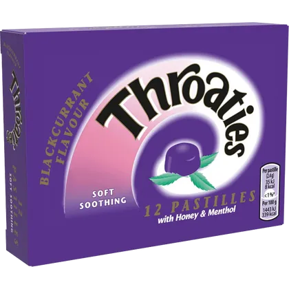Throaties Blackcurrant Flavour Pastilles Pack of 12