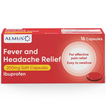 Almus Fever & Headache Relief Capsules Pack of 16