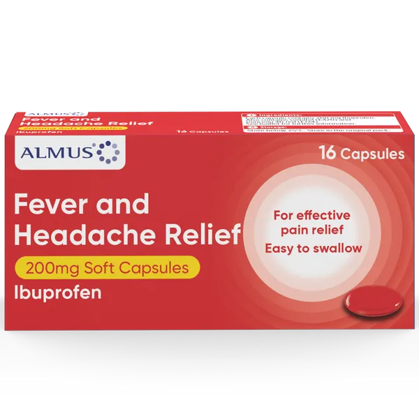 Almus Fever & Headache Relief Capsules Pack of 16