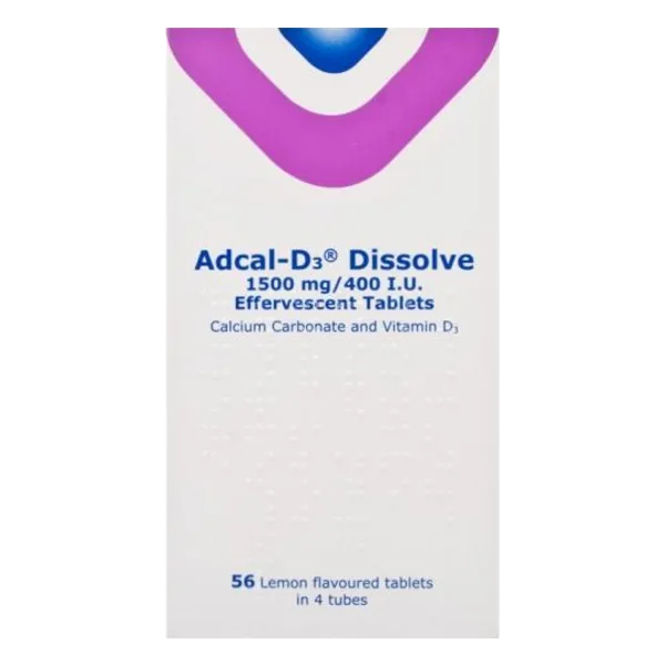 Adcal-D3 Dissolve 1500mg/400iu Effervescent Tablets Pack of 56