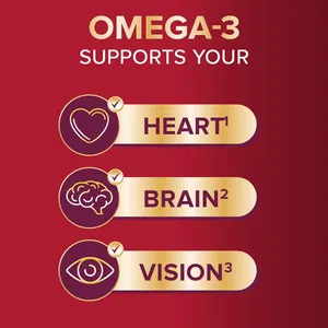 Seven Seas Cod Liver Oil Max Strength graphic: omega-3 supports your heart, brain and vision
