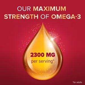 Seven Seas Cod Liver Oil Max Strength graphic: 2300mg of omega-3 per adult serving