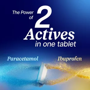 Panacombo graphic showing paracetamol and ibuprofen combined in one tablet