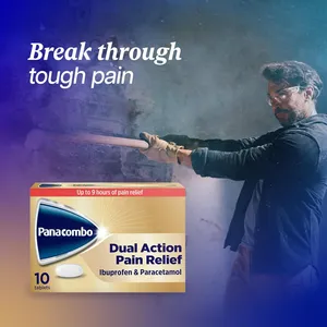 Panacombo pack of 10 beside a man breaking through a wall