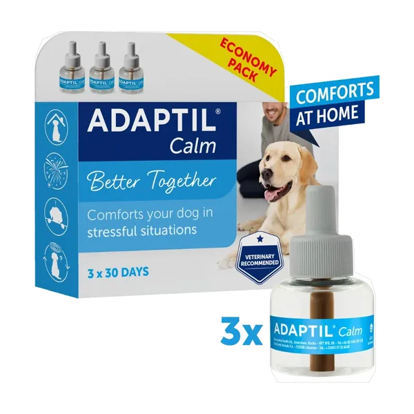 Adaptil Calm Home diffuser refills, economy pack of three 48ml refills