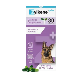 Zylkene Plus 450mg calming supplement for dogs from 15 to 60kg, pack of 30 capsules