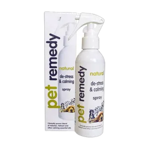 Pet Remedy 200ml de-stress and calming spray bottle with its box