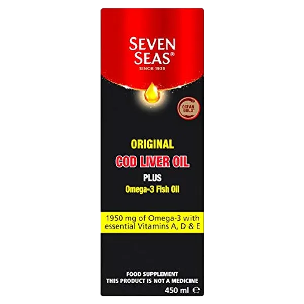 Seven Seas Original Cod Liver Oil Plus Omega 3 Fish Oil 450ml