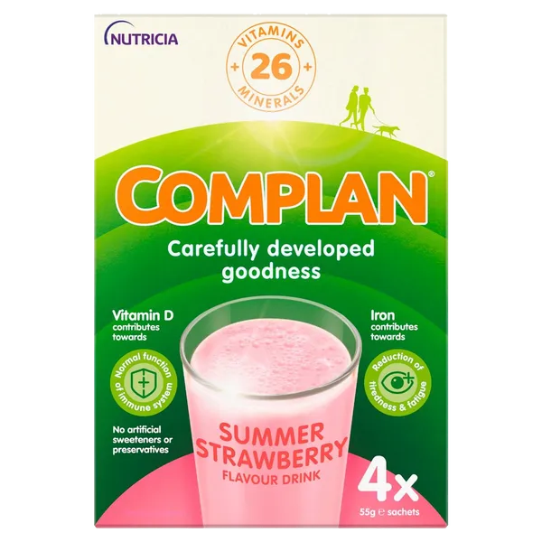 Complan Sachets Strawberry 55g Pack of 4