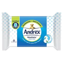 Andrex Classic Clean Washlets Flushable Wipes Pack of 36