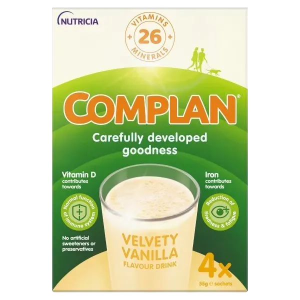 Complan Sachets Vanilla 55g Pack of 4