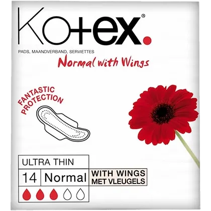 Kotex Ultra Thin Normal Towels with Wings Pack of 14