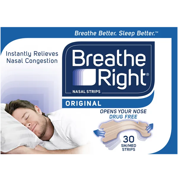 Breathe Right Nasal Strips Original Tan Small/Medium 30 ea