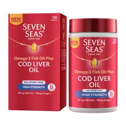 Seven Seas Omega 3 Plus Cod Liver Oil High Strength Capsules Pack of 120