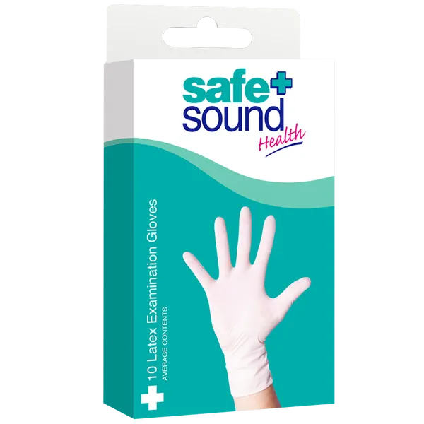 Safe & Sound Examination Gloves Latex Pack of 10