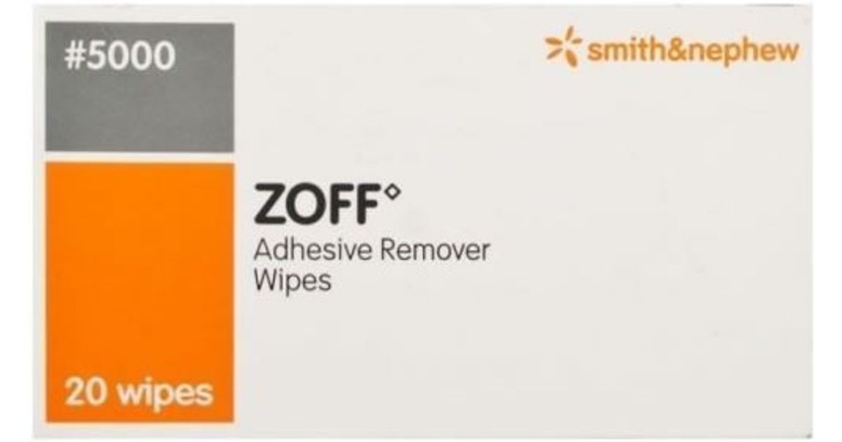Zoff Adhesive Remover Wipes Pack of 20