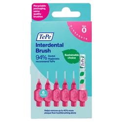 Tepe Interdental Brushes Pink 0.4mm Pack of 6