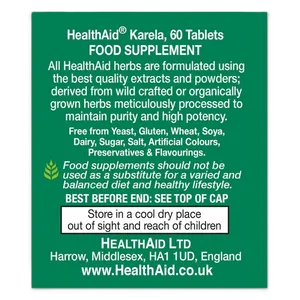 HealthAid Karela 1250mg Tablets Pack of 60