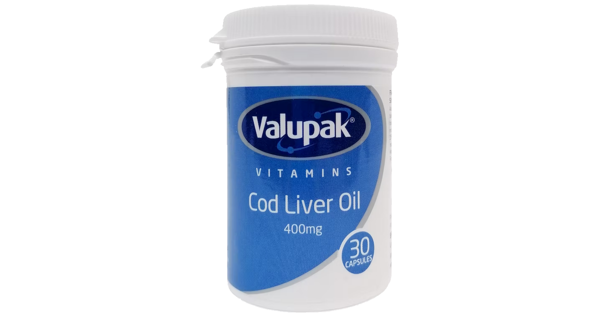 Valupak Cod Liver Oil Capsules 400mg Pack of 30