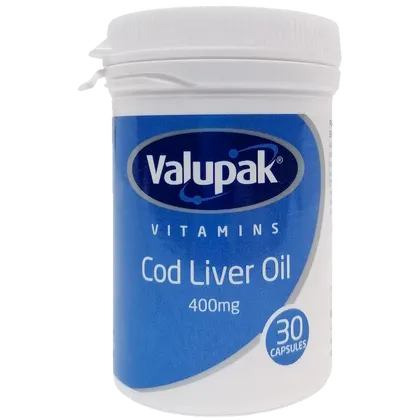 Valupak Cod Liver Oil Capsules 400mg Pack of 30