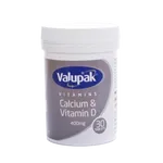 Valupak Calcium 400mg With Vitamin D 100iu Tablets Pack of 30