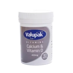 Valupak Calcium With Vitamin D Tablets 400mg Pack of 30