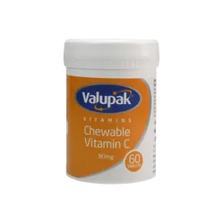 Valupak Chewable Vitamin C Tablets 80mg Pack of 60
