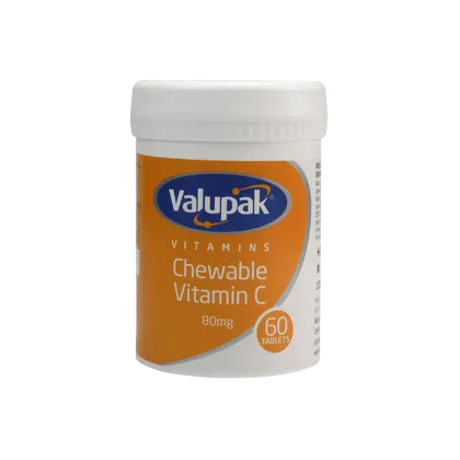 Valupak Chewable Vitamin C Tablets 80mg Pack of 60