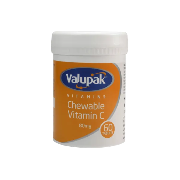 Valupak Chewable Vitamin C Tablets 80mg Pack of 60