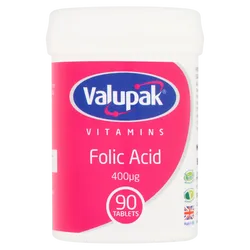 Valupak Folic Acid Tablets 400mcg Pack of 90