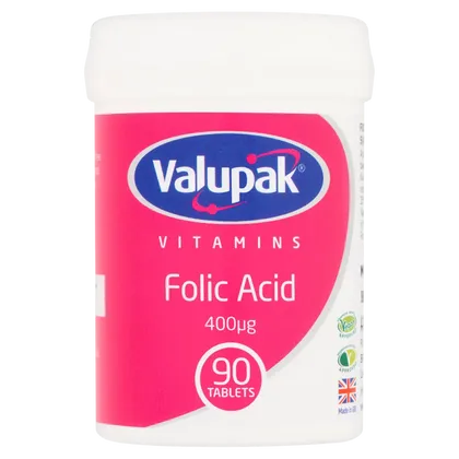 Valupak Folic Acid Tablets 400mcg Pack of 90