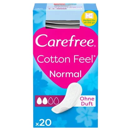 Carefree Cotton Feel Normal Perfume Free Pack of 20