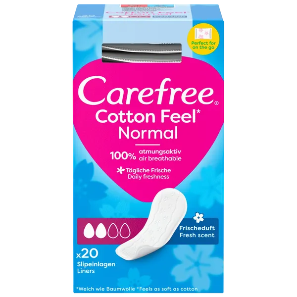 Carefree Cotton Feel Normal Perfume Free Pack of 20