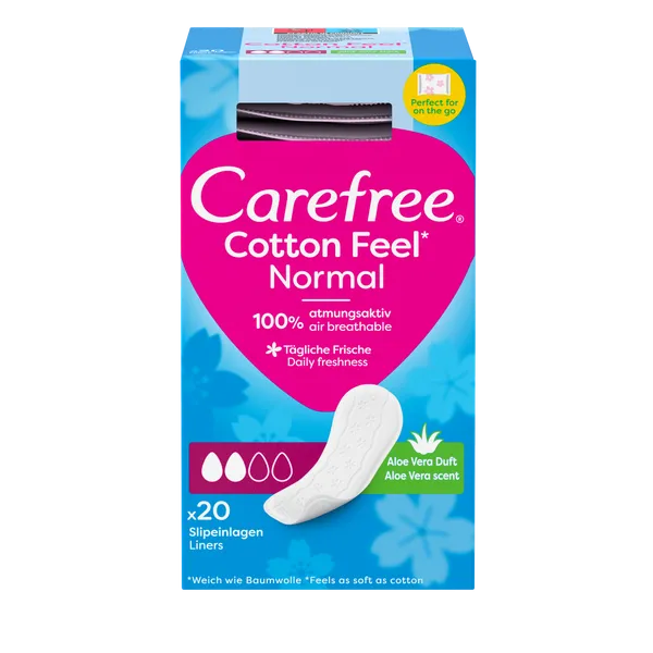 Carefree Cotton Feel Normal Perfume Free Pack of 20