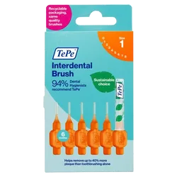 Tepe Interdental Brushes Orange 0.45mm Pack of 6