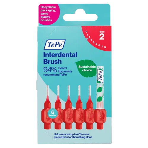Tepe Interdental Brushes Red 0.5mm Pack of 6