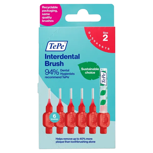 Tepe Interdental Brushes Red 0.5mm Pack of 6