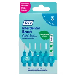 Tepe Interdental Brushes Blue 0.6mm Pack of 6