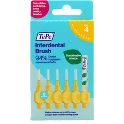 Tepe Interdental Brushes Yellow 0.7mm Pack of 6