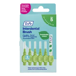 Tepe Interdental Brushes Green 0.8mm Pack of 6