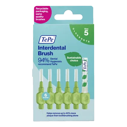 Tepe Interdental Brushes Green 0.8mm Pack of 6