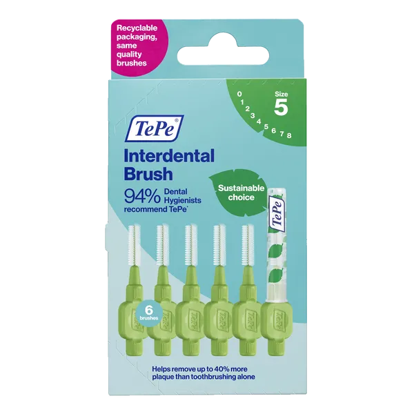 Tepe Interdental Brushes Green 0.8mm Pack of 6