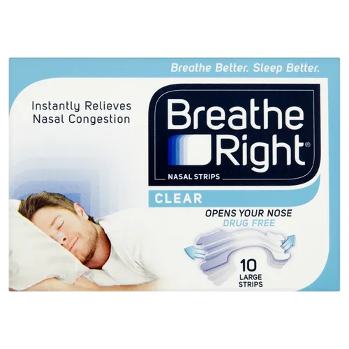 Breathe Right Nasal Strips Large Clear Pack of 10