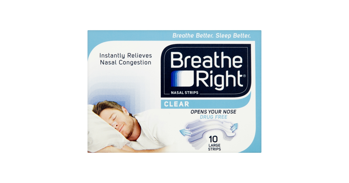 Breathe Right Nasal Strips Large Clear Pack of 10